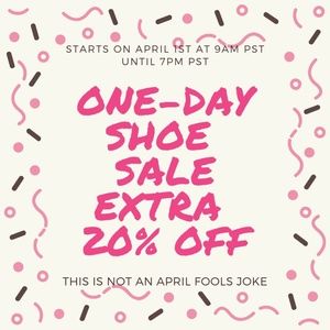 Shoe Sale extra 20% one day only!